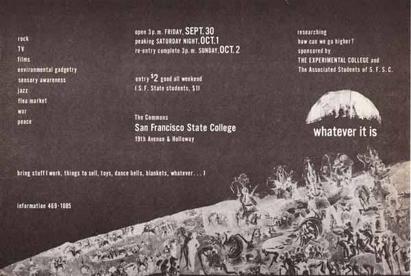 The Grateful Dead, Mimi Farina, The Committee and the Merry Pranksters San Francisco State College "Acid Test" Sept. 30, Oct. 1, 2, 1966