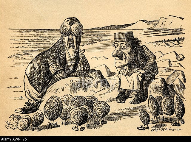 The famous Lewis Carroll poem 'The Walrus and the Carpenter’ is a parody of ‘The Dream of Eugene Aram’ by Thomas Hood.