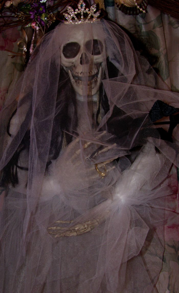 I love statues of her dressed as a bride and as she first approached me as a bride I honor that commitment.