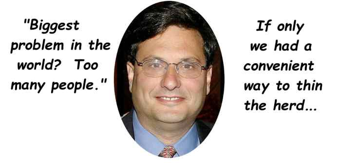 Ebola’s ebola czar called overpopulation the top leadership concern of the world, Gotnews.com has learned. Democratic operative Ron Klain and his wife, Monica Medina, spoke with a Georgetown interviewer in 2008. “I think the top leadership challenge