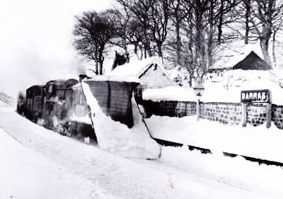 Snow plough on the Stainmore route at Barras (station site under the widened A66 Scotch Corner-Whitehaven road - see also image below)