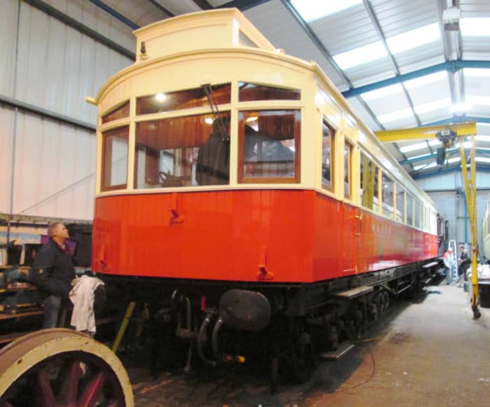 Inside its 'home', a shed at Embsay Station near Skipton. This is the Embsay and Bolton Abbey Railway in the Yorkshire Dales, a tourist haunt in the season