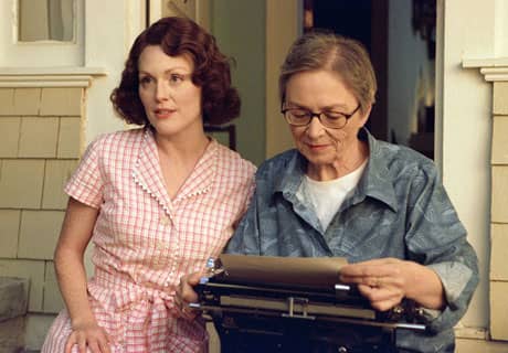 Julianne Moore (left) and Terry Ryan, author of the book, "The Prize Winner of Defiance, Ohio," the basis for the 2005 film.