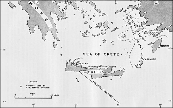 Eastern Mediterranean RAF Map - after the RAF pulled out the fighters they had left after the mauling they'd had, the Germans had total air control over the island