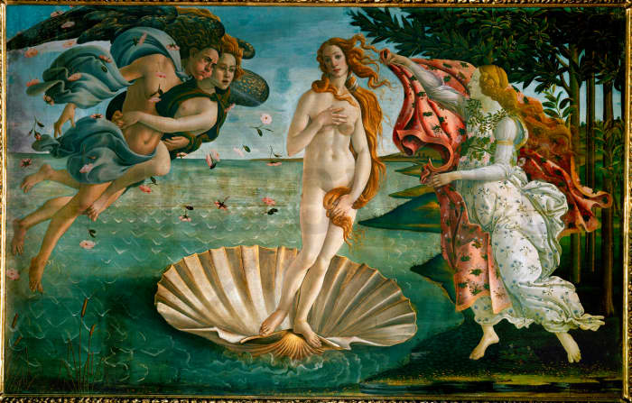 Though this work elongates and idealizes the human form, it still represents the traditional Western principles of design, such as the composition being balanced by figures on either side of the main central figure.