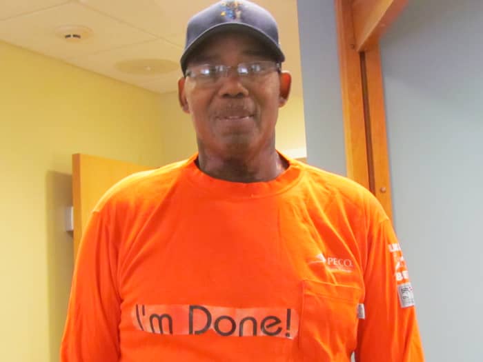 Our daughter Jaleesa, prepared a special t-shirt that said, "I'm Done" on the front after his last treatments of chemo and radiation.