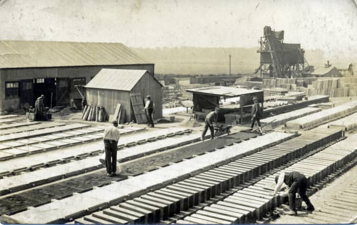 The brickworks butted onto the moor at the back of the village that grew near the station at the bottom of the dale. Besides bricks household earthenwares and sanitary wares were produced
