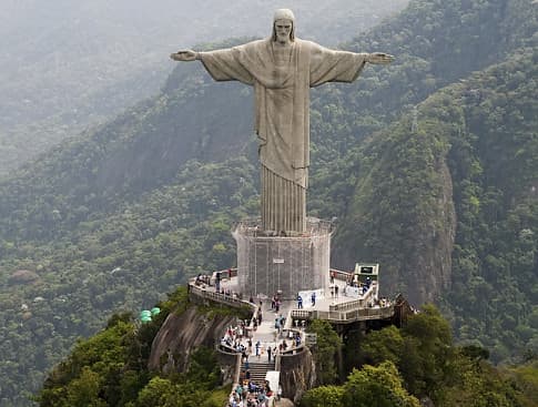Statue of Jesus Christ in Rio De Janerio, Brazil. An Idol of The false Messiah Jesus Christ whom they also call God.