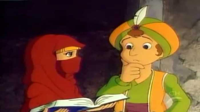 Penny (pictured at the left side of the photo) is attempting to explain to the Prince how they are going to carry out their plan.