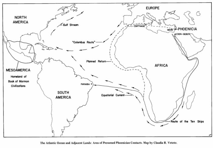 If we examine the map of the Gulf Stream, we can easily see how any maritime trading nation would use this current to arrive in the New World and traverse the North American coastline.