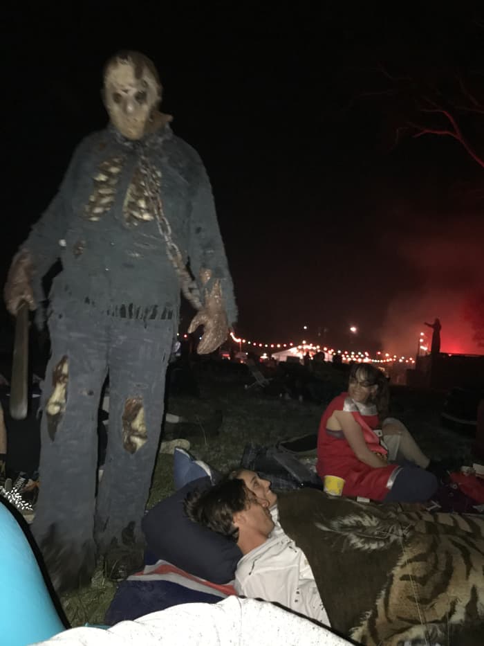 Grab a blow up couch and settle in for a big screen movie at Horror Movie Camp Out while immersive actors sneak around you looking for the next jump scare.