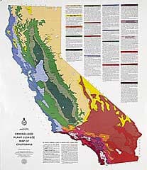 Agricultural zone denote plant hardiness. Here this is shown than southern California and the coast are the best places to grow olive trees.