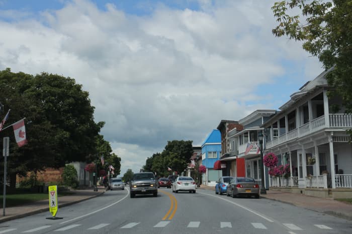 Looking north at Rouses Point, NY on US11.