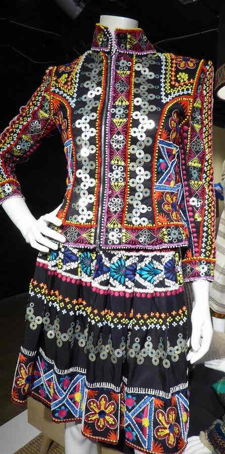 Design by Naeem Khan inspired by a visit to Peru - silk, satin, velvet, breads.