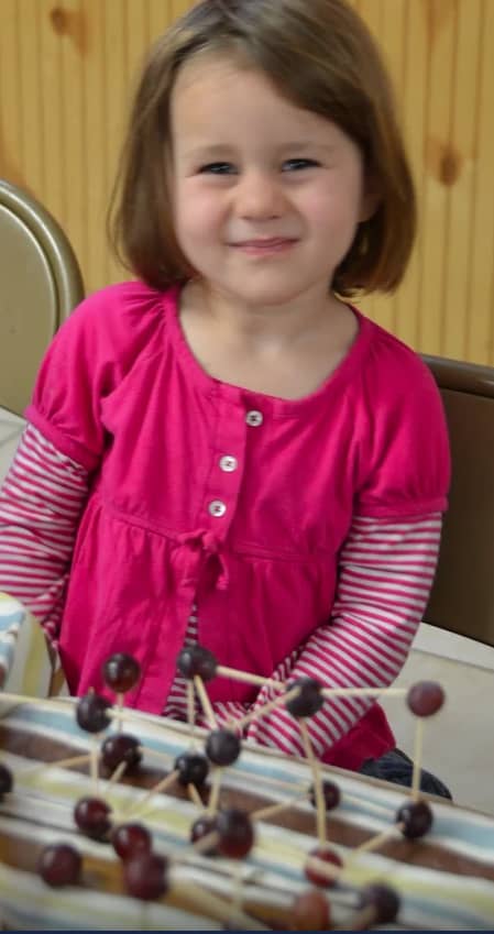 Creating grape and toothpick bridge structures was one of the activities we did this week during out Science Morning Basket & Activities time related to building bridges.