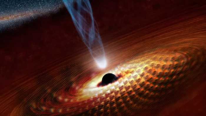 The eye-scales of Tool's Fear Inoculum album art overlayed on a NASA artistic rendering of a black hole.