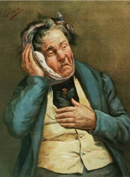Of course, a hot towel pressed against the uncomfortable area also brought relief. Pain would persist until the nerve of the tooth died!