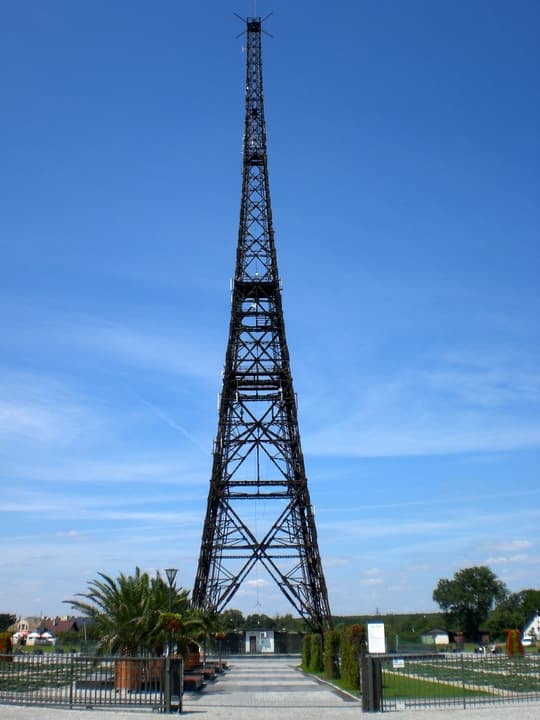 The Gliwice radio tower is the tallest wooden structure in Europe. On August 31,1939, in the Gleiwitz incident, SS forces staged a false flag attack at the tower which was used to justify military action against Poland setting off WWII.