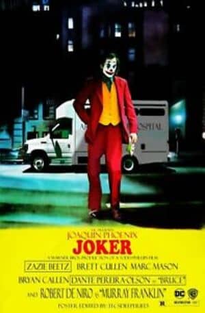 This poster shows how deeply this film's inspired by the cinema of the time that it's set in. Take for example the way the Title Stencil('JOKER') pans out on the screen exactly as it was in 'Taxi Driver'.