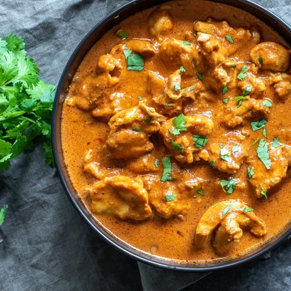 Instant Pot butter chicken done in the Instant Pot, and Keto friendly. Great served over Cauliflower rice.