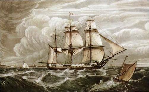 The True Briton Blackwall frigate from Sailing Ships Paintings and Drawings CD-ROM and Book by Carol Belanger Grafton, Dover Publications