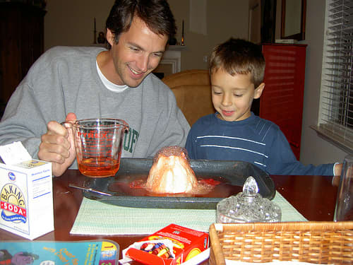 Vinegar and baking soda, the two main ingredients of that volcano you made in first grade, are also safe and effective household cleaners. Photo by Andrew in Raleigh.