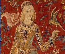 From a series of tapestries, this detail of "The Lady and the Unicorn" is thought to portray Blanche.