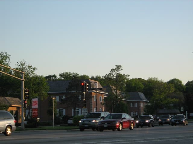 One of Illinois' most crossed intersections near I-294 entrance and exit ramps in Hinsdale - Ogden Avenue and York Road