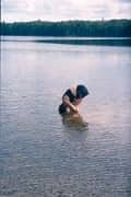 Making a spontaneous stop to wash my hair in a cold lake along the Appalachian Trail in Maine