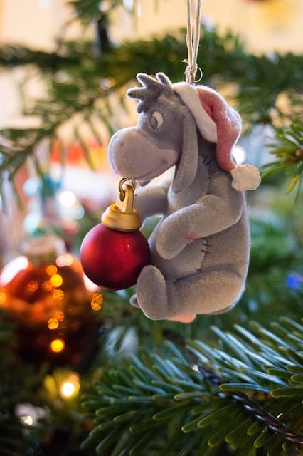 Eeyore Christmas Ornament - lovely cute ornament you can add this to a Winnie the Pooh themed tree, a Disney tree or if it's your child's favorite just add it to your regular family tree for them.