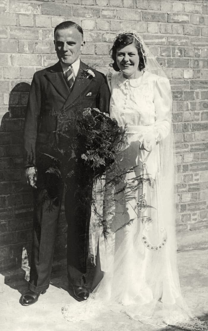 This is mum and dad on their wedding day in August 1940. This is the only photographic record of this event.This photograph was damaged but Paul a fellow hubber from Tamworth very kindly restored this photo for me.