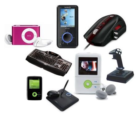 Media Gizmos in service of the Mass media consumer and user: meaning- one person is hooked up in all these gizmos