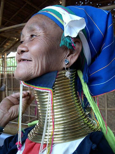 Asking her in Burmese, when the watchdog was least attentive, whether or not the rings hurt, she replied, "yes" Image and Description courtesy Florathexplora - Flickr
