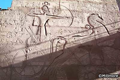 Rameses-With half his army in flight, Rameses found himself alone. With only his bodyguard to assist him, he was surrounded by two thousand five hundred Hittite chariots.