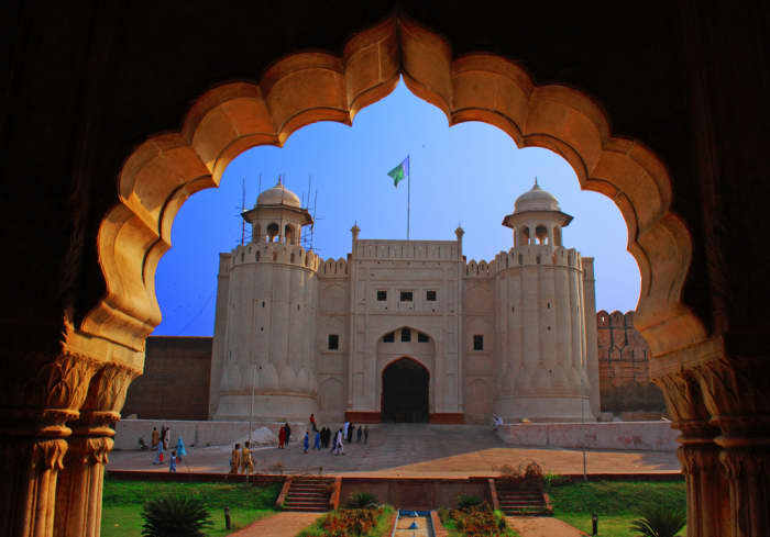 The original fortress - as old as 1025 - was destroyed but rebuilt around the city during mughal Akbar's reign, 1566.