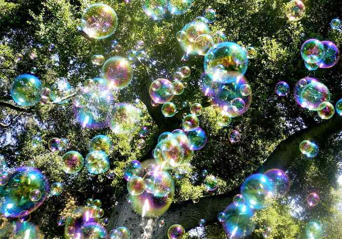 There are plenty of them - human knowledge, bubbles that represent religion, bubles who are angesl, saints, gods, artists, aliens...