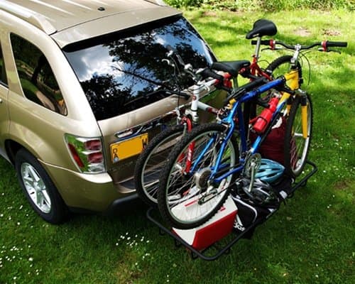 *StowAway2 Shasta* Most hitch racks focus on a single purpose, carry bikes or carry gear. Our Bike-Gear rack combines a bike rack and a gear rack so that you can carry up to four bikes along with your bike gear. Mounted to our rugged fixed frame.