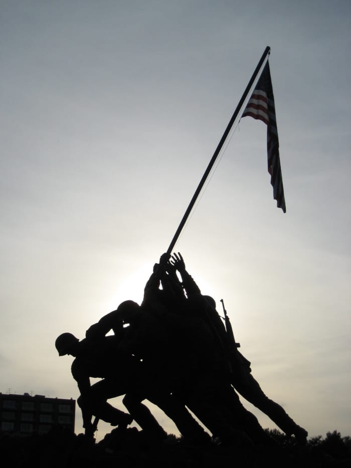 The Iwo Jima Memorial is a reminder that America stands for freedom. Today, America's identity is threatened as misguided voices tell us that America stands for entitlement, the killing of the defenseless, and peace at any price.