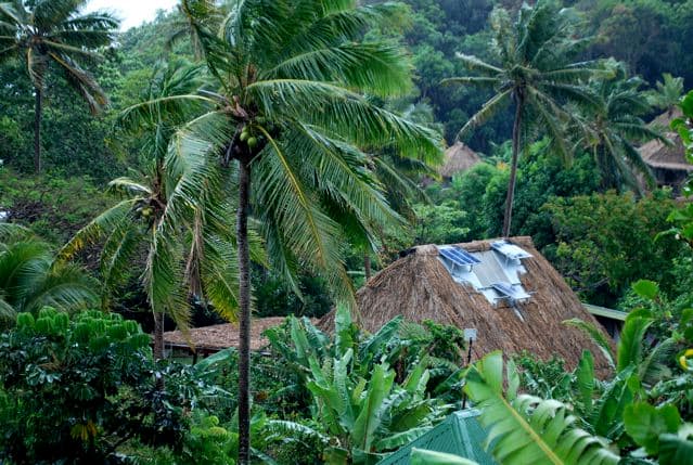 Solar panels installed on the rooftop of the lodge at Matava Fiji's Premier Eco Resort