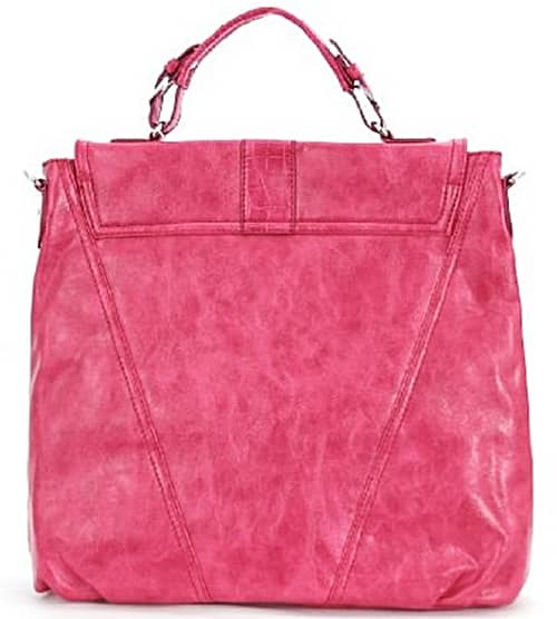 Melie Bianco Top Handle Bag with Front Flap and Lock - Fuchsia - 2013 Best Gift Ideas for Women - Fashion Accessories, by Rosie2010