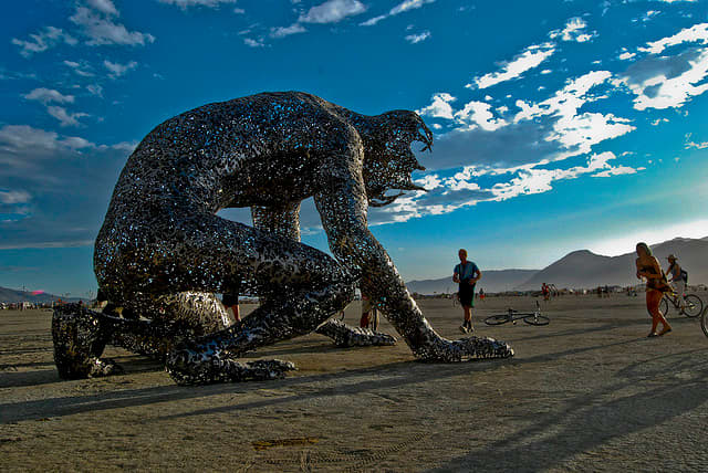 The Burning Man festival features many unique art installations and truly magnificent sculptures - such as the 'Koilos' sculpture shown above (by Michael Christian).