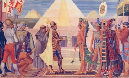 Hernan Cortes meet with Aztecs ruler who gave him Chocolate drink. Cortes then trade it to Europe, but Swiss made it famous snack.