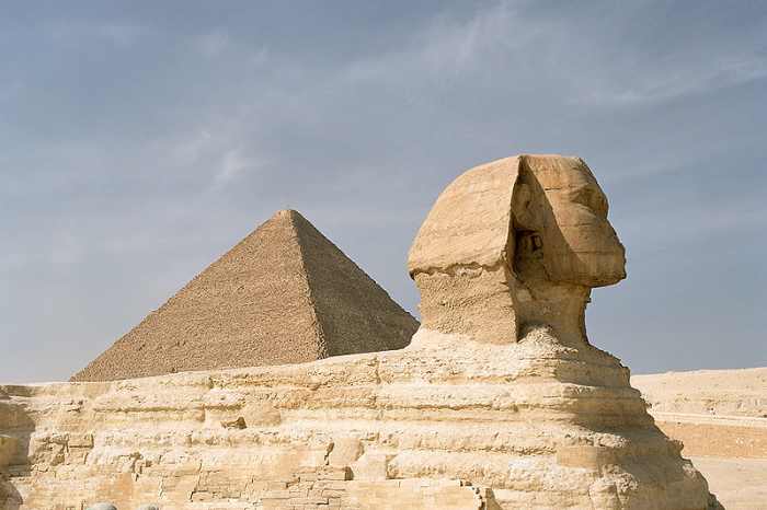 The Great Pyramid and Sphinx at Giza, just two of the construction projects that lead to Egypt's civil war.
