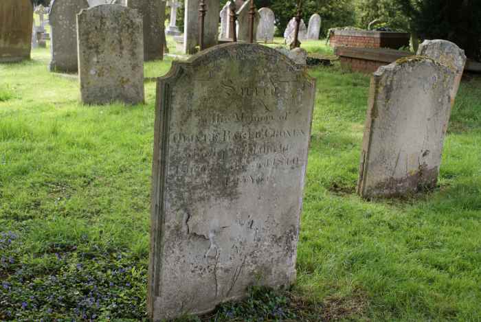 Olive Baker Croxen died 3 Feb 1810 and buried at Woburn Heritage Centre, Old St. Mary's Church, Woburn, Bedfordshire, England