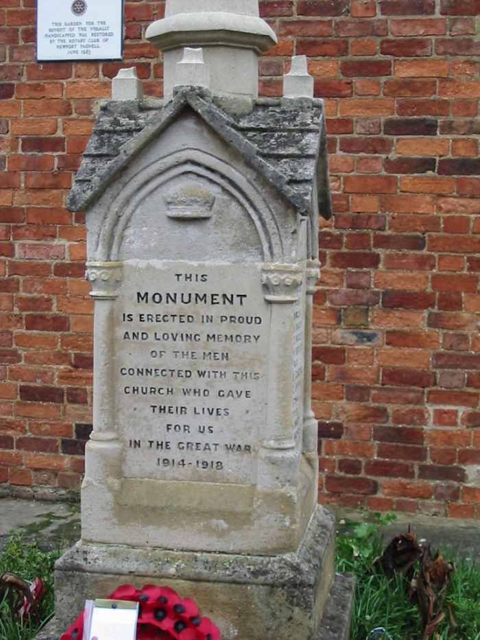 War Memorial, Newport Pagnell Methodist Church, Newport Pagnell, Buckinghamshire