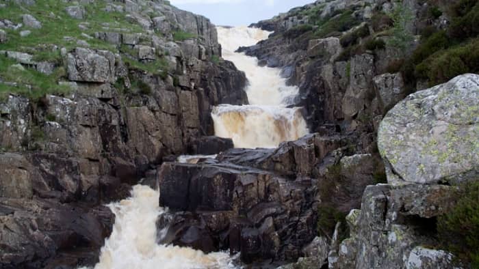 Cauldron Snout,(imagine a witches' cauldron as the contents are poured after casting a spell), just below where the Tees passes...