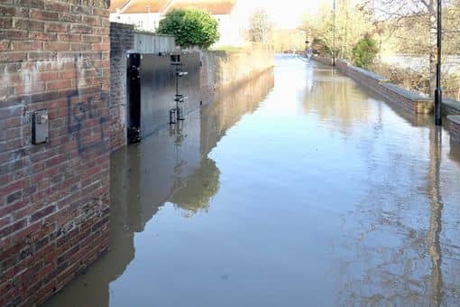 The Tees flooded following the onset of storm 'Ciara' - 9th-10th February, 2020 - here and below you can see the extent of the storm's fury. These are the backs of properties on Yarm High Street