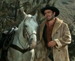 The Virginian was a great western classic. This is a screen shot from show with James Drury as the Virginian and his horse Joe D.