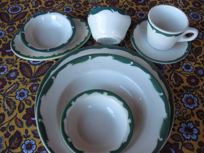 A number of pottery companies made a variety of pieces in the Crest or Wave pattern, which can easily be mixed and matched.