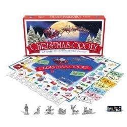Christmas-Opoly, The Holiday Version Of Monopoly For Christmas Game Lovers. Presents, Christmas Trees, Holly And Mistletoe Are Just The Beginning Of The Fun You Will Have With This Fun Christmas Game. Photo is from Amazon.